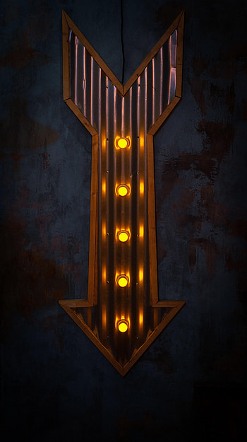Arrow, Lights, Dark, Texture, Lamp HD phone wallpaper