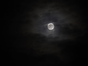 Night, Clouds, Moon, Bw, Chb, Full Moon HD wallpaper