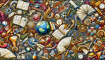 Vibrant Educational Collage, Education, science, book, tools, globe HD wallpaper