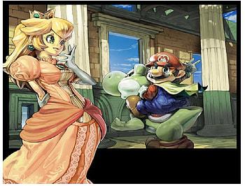 Peach,Yoshi,And Mario-Were off to save the Mushroom Kingdom!, pink, peach, yoshi, yellow, cape, green, mario, video games HD wallpaper