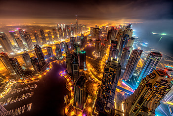 Dubai Buildings Night Lights Top View , dubai, world, buildings, lights HD wallpaper