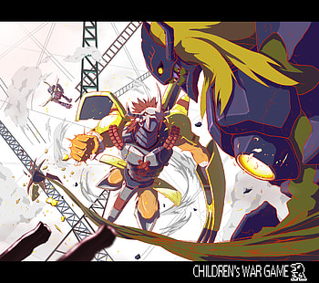 battle 3, wargreymon, monster, world digimon, battle HD wallpaper