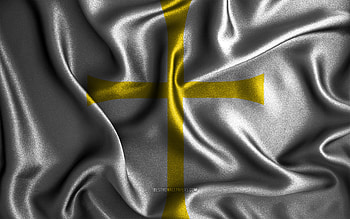 Trodelag flag, , silk wavy flags, norwegian counties, Flag of Trodelag, fabric flags, 3D art, Trodelag, Europe, Counties of Norway, Trodelag 3D flag, Norway HD wallpaper