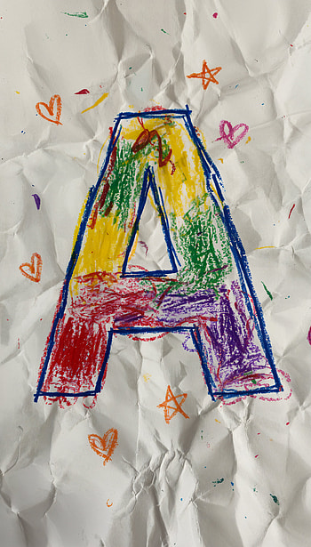 Crayon-Scribbled A — Colorful , rainbow HD phone wallpaper