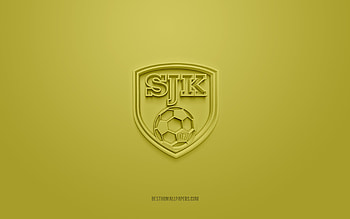 SJK, creative 3D logo, green background, Finnish football team, Veikkausliiga, Seinajoki, Finland, football, SJK 3d logo, Seinajoen Jalkapallokerho HD wallpaper
