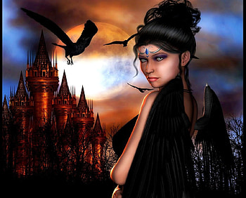 Dark Angel, angel, fantasy, 3d, dark HD wallpaper