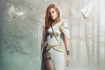 Beautiful warrior, fantasy, art HD wallpaper