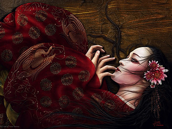 Geishe, cg, fantasy asian girl HD wallpaper