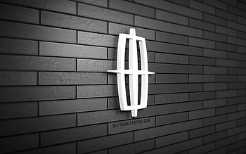 Lincoln 3D logo, , gray brickwall, creative, cars brands, Lincoln logo, 3D art, Lincoln HD wallpaper