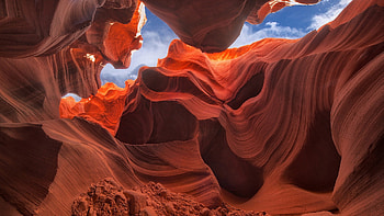 magnificent antelope canyon in arizona, design, walls, canyon, red, sandstoens HD wallpaper