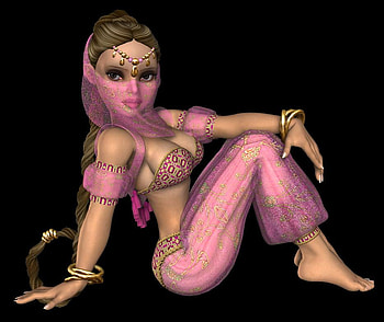 Genie, pink, abstract, fantasy HD wallpaper