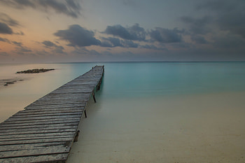 Nature, Clouds, Sand, Horizon, Coast, Pier HD wallpaper