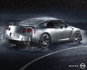 nissan gt-r in rain, nissan, gt-r, rain, car HD wallpaper
