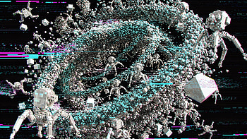 Nanotech Swarm Vortex —, Astronaut, Space HD wallpaper