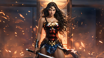 Wonder Woman Amazonian Defender, wonder-woman, superheroes, artwork, artist, digital-art, deviantart HD wallpaper