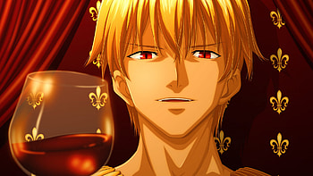 Gilgamesh, Fate/Zero, Wine glass art, Anime portrait HD wallpaper