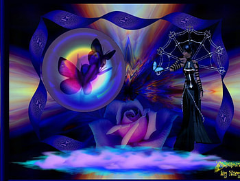 Midnight Mystery, Roses, Butterfly, Fairy, Flowers, Butterflies, Fairies, Fantasy, Rose HD wallpaper