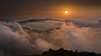 Beautiful Sky, red, sky, beautiful, nature, mountains, sunset, nice HD wallpaper