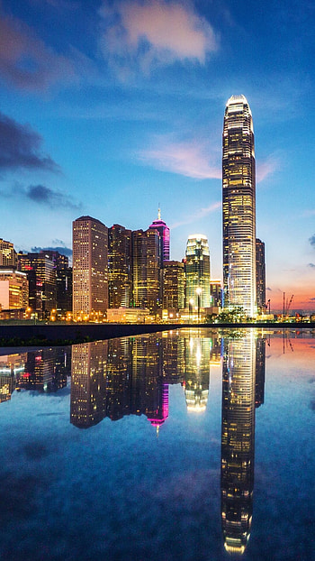 Man-made wonders, Hong Kong skyline, Urban sophistication, Architectural marvels HD phone wallpaper