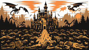 Dark Fantasy Realm: Ultra, Dark Fantasy, castle, dragon, fantasy, battle HD wallpaper