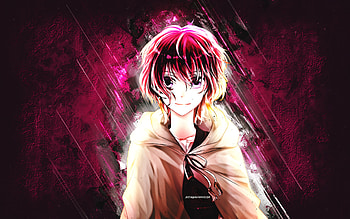 Yona, Akatsuki No Yona, pink stone background, grunge art, Yona character, Akatsuki No Yona characters HD wallpaper