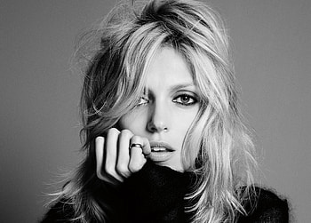 Anja Rubik, beautiful model, monochrome HD wallpaper