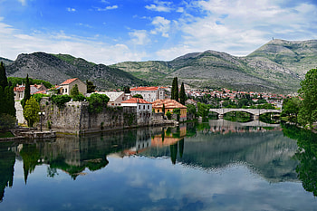 Nature, Mountains, Building, Reflection HD wallpaper