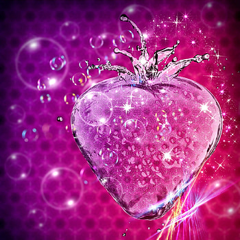 Strawberry on Pink, art, kaleidoscope, In, hot pink, transparent, sparkling HD phone wallpaper