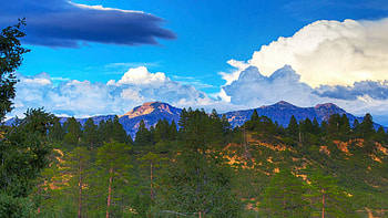 Afternoon on Chromo, South of Pagosa, Colorado, sky, mountains, usa, trees, landscape, clouds HD wallpaper