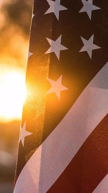 American Flag, Sunset Background HD phone wallpaper