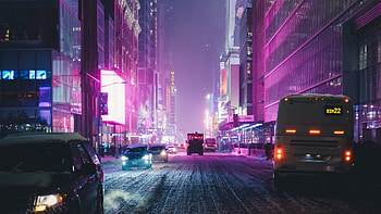 New York at Night, Traffic at night HD wallpaper