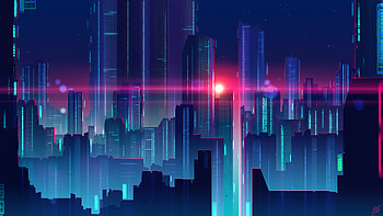 Neonglow City Art, neon, city, artist, artwork, digital-art, deviantart HD wallpaper