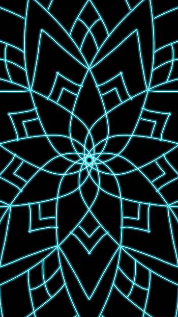 Blue mandala, mandalas, black HD phone wallpaper