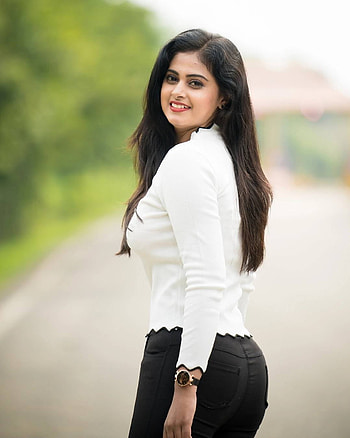 Meghasri, face, hair, Kannada actress HD phone wallpaper