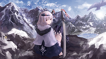 Warrior, anime girl, artwork HD wallpaper