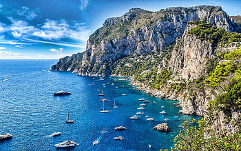 Capri Italian island, Tyrrhenian Sea, Campania, Summer travel HD wallpaper