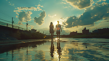 Summer Vibes: Couple Holding Hands -, couple, summer vibes HD wallpaper