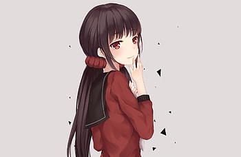 Red eyes, anime girl, Maki Harukawa, Danganronpa HD wallpaper