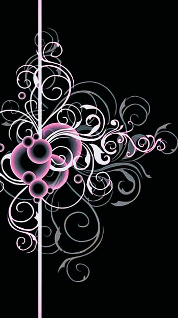 black pink amoled neon, digital, girly, art, curves, pretty, layers, pattern, abstract, curls, swirls HD phone wallpaper