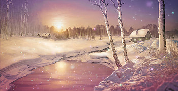 Winter, white, annewipf, lake, pink, fantasy, snow, iarna, luminos, ice, sunset HD wallpaper