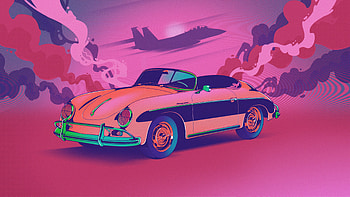 Porsche Retro , porsche, cars, artist, artwork, digital-art, behance HD wallpaper