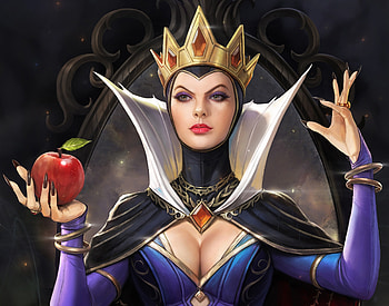 Evil Queen, fantasy, red, apple, mar, fruit, girl, snow white HD wallpaper
