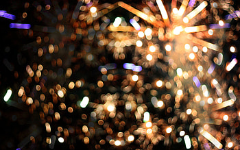 Bokeh, celebrations, lights, fireworks, 2018 HD wallpaper