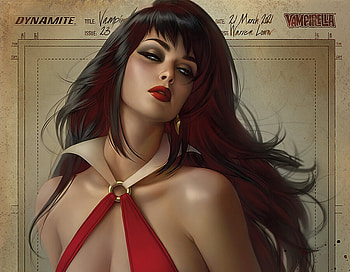 Vampirella, frumusete, art, girl, dark, fantasy, red, warren louw, luminos HD wallpaper