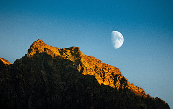 Staffal Aosta Valley Italy, mountains, mountain, moon, sky, sunset, nature HD wallpaper