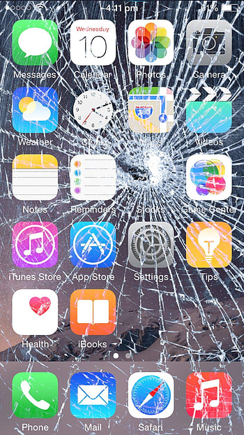 7 Broken Screen For Apple 5, 6 and 7 – Best Prank To Fool Apple Fanboy ... HD phone wallpaper