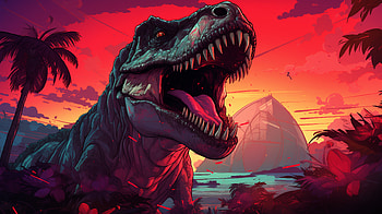 Dinosaur, dinosaur, AI Art HD wallpaper