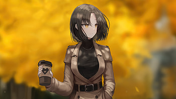 Anime Girl With Coffee Mug , anime-girl, anime, coffee, artist, artwork, digital-art HD wallpaper