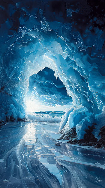 Enchanting Ice Cave Escape HD phone wallpaper