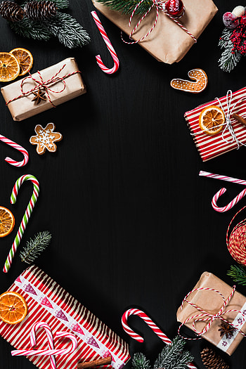 Holidays, New Year, Christmas, Presents, Gifts, Frame, Lollipops HD phone wallpaper